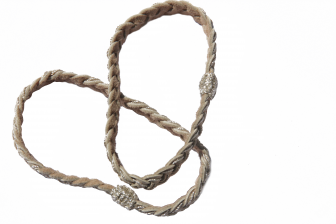 bracelet en cuir tress� beige