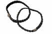 bracelet en cuir tress� gris fonc�