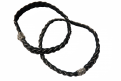 bracelet en cuir tress� gris fonc�